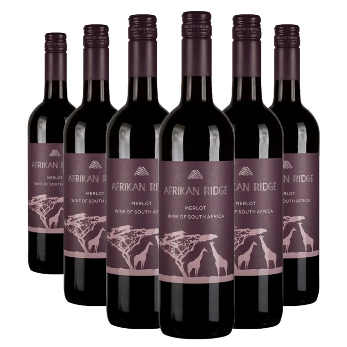 Case of 6 Afrikan Ridge Merlot 75cl Red Wine